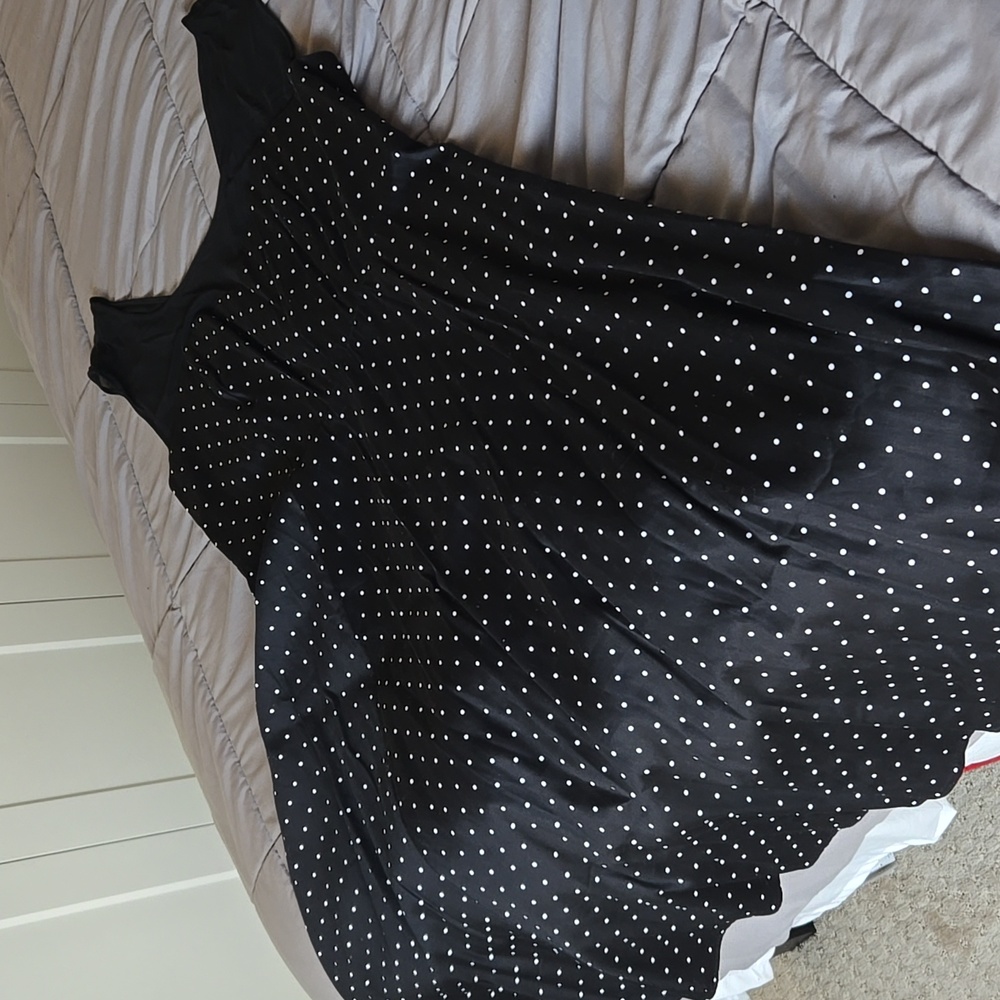 NWT Torrid A-line Black Dress with White Polka Dots